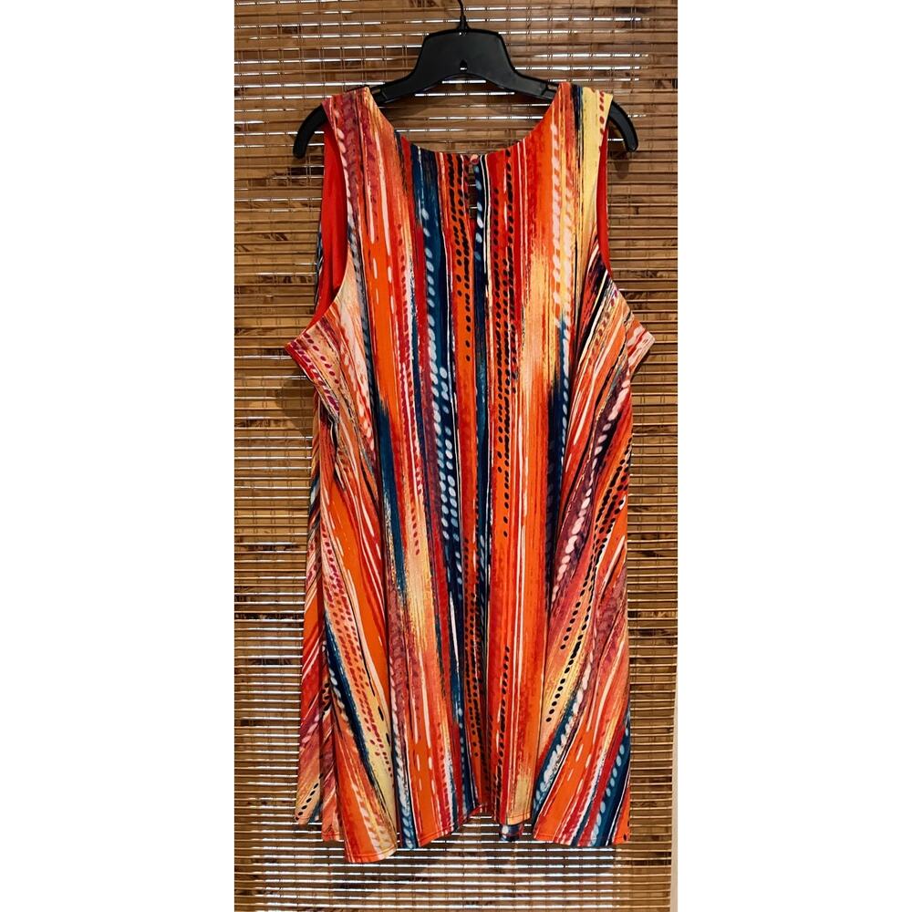 CB Established 1962, Woman 22, Sleeveless Swing Dress, Rainbow, Multicolor, Plus - Picture 2 of 8